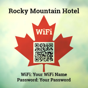 Autocollant Pour Fenêtre Hôtel Canadien Wifi Détails Plus Code QR