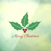 Autocollant Pour Fenêtre Houx et Joyeux Noël (Feuille 3)