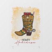 Autocollant Pour Fenêtre Howdays Christmas Lights Cowboy Boot (Feuille)