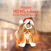 Autocollant Pour Fenêtre Howling chant art chien affaires Noël (Feuille 2)
