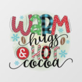 Autocollant Pour Fenêtre Hugs chauds et cacao chaud (Feuille)