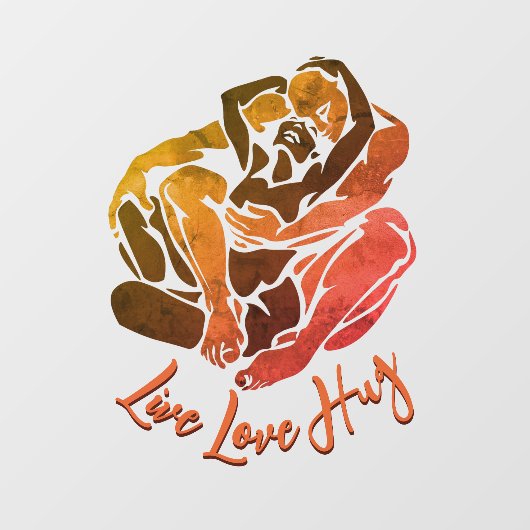 Autocollant Pour Fenêtre Hugs Decal Personnalisé Love Hugs Clouer la fenêtr (Feuille)