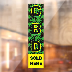 Autocollant Pour Fenêtre Huile CBD Premium vendue ici Adv