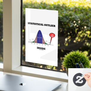 Autocollant Pour Fenêtre Humour de courbe statistique externe à l'intérieur