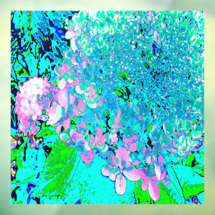 Autocollant Pour Fenêtre Hydrangea Limelight Rose Et Bleu Élégant