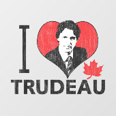 Autocollant Pour Fenêtre I Heart Trudeau (Feuille)