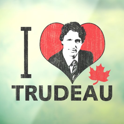 Autocollant Pour Fenêtre I Heart Trudeau (Feuille 3)
