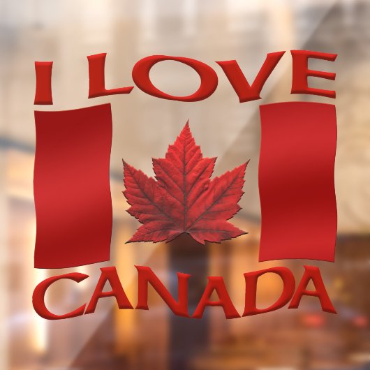 Autocollant Pour Fenêtre I Love Canada Decals Custom Canada Window Decal (Feuille 2)