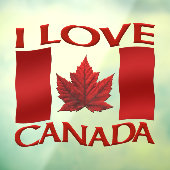 Autocollant Pour Fenêtre I Love Canada Decals Custom Canada Window Decal (Feuille 3)