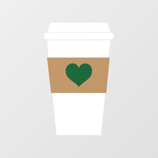 Autocollant Pour Fenêtre I Love Coffee Coffee Disposable Cup (Feuille)