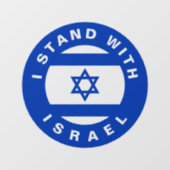 Autocollant Pour Fenêtre I Stand with Israel blue white custom (Feuille)