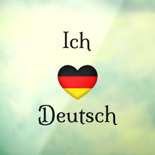 Autocollant Pour Fenêtre "Ich Liebe Deutsch" I Heart German Window Clouage (Feuille 3)