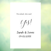Autocollant Pour Fenêtre Il a demandé elle a dit oui engagement simple mini (Feuille 3)