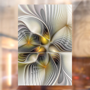 Autocollant Pour Fenêtre Illusion d'optique abstraite fractale 3D avec prof
