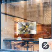 Autocollant Pour Fenêtre Illusion Optique Abstrait 3D Fractal Avec Profonde (Fenêtre de café)