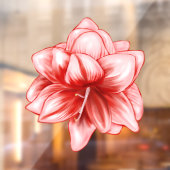 Autocollant Pour Fenêtre Illustration Amaryllis rose et blanc (Feuille 2)