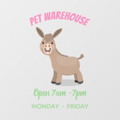 Autocollant Pour Fenêtre Illustration d'âne miniature joyeux (Feuille)