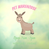 Autocollant Pour Fenêtre Illustration d'âne miniature joyeux (Feuille 3)