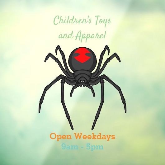 Autocollant Pour Fenêtre Illustration d'araignée noire effrayante (Feuille 3)