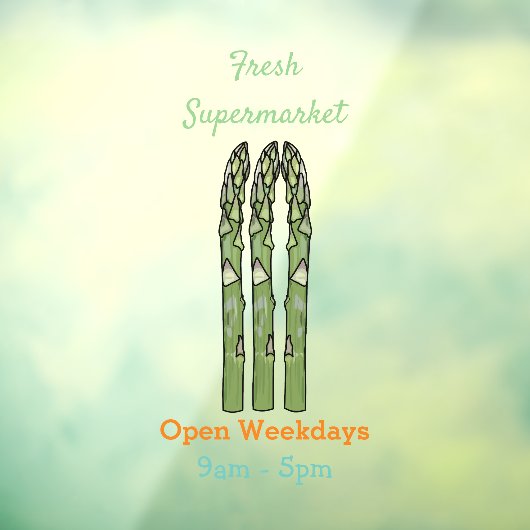 Autocollant Pour Fenêtre Illustration d'Asparagus (Feuille 3)