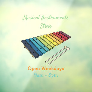 Autocollant Pour Fenêtre Illustration de bande dessinée en Xylophone