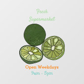 Autocollant Pour Fenêtre Illustration de chaux Kaffir (Feuille)