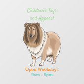 Autocollant Pour Fenêtre Illustration de chien Rough collie (Feuille)