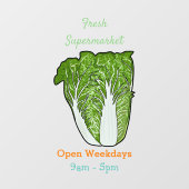 Autocollant Pour Fenêtre Illustration de chou chinois (Feuille)