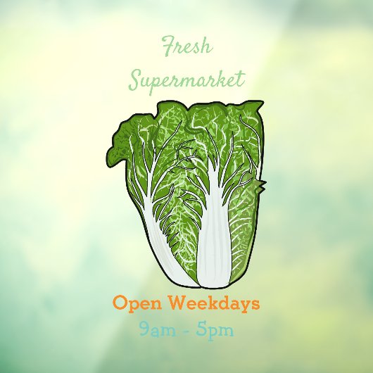 Autocollant Pour Fenêtre Illustration de chou chinois (Feuille 3)