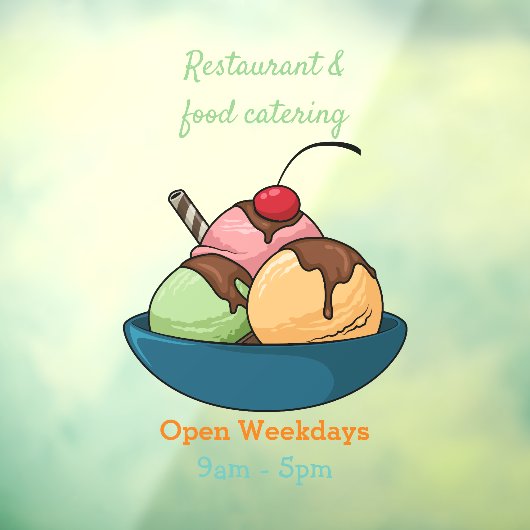 Autocollant Pour Fenêtre Illustration de crème glacée (Feuille 3)