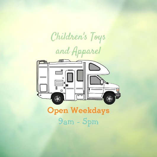 Autocollant Pour Fenêtre Illustration de dessin animé Campervan (Feuille 3)