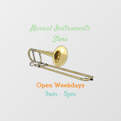 Autocollant Pour Fenêtre Illustration de dessin animé de Trombone (Feuille)