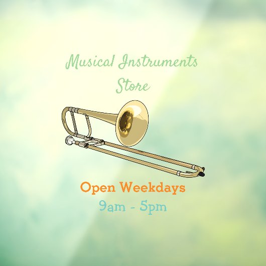 Autocollant Pour Fenêtre Illustration de dessin animé de Trombone (Feuille 3)