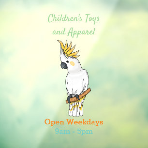 Autocollant Pour Fenêtre illustration de dessin animé d'oiseau cacatoès à h