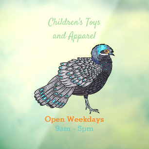 Autocollant Pour Fenêtre illustration de dessin animé d'oiseau paon-phasme 