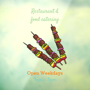 Autocollant Pour Fenêtre Illustration de dessin animé Kebab ou kabob