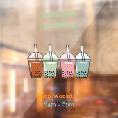 Autocollant Pour Fenêtre Illustration de dessin animé pour le thé de bulle (Feuille 2)