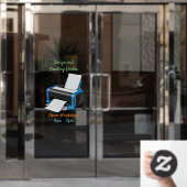 Autocollant Pour Fenêtre Illustration de dessin d'imprimante (Porte de bureau)