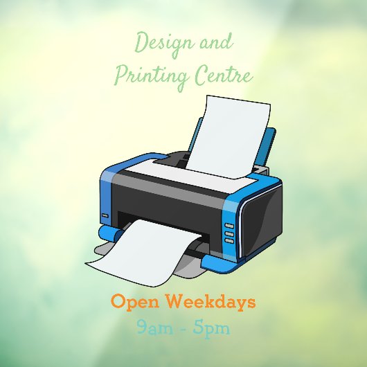 Autocollant Pour Fenêtre Illustration de dessin d'imprimante (Feuille 3)