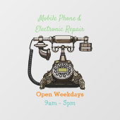 Autocollant Pour Fenêtre Illustration de dessin téléphonique (Feuille)