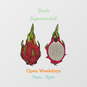 Autocollant Pour Fenêtre Illustration de dragon fruit (Feuille)