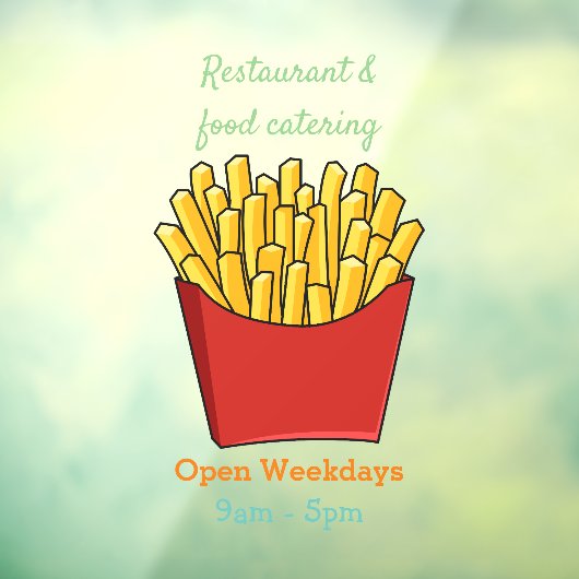 Autocollant Pour Fenêtre Illustration de frites (Feuille 3)