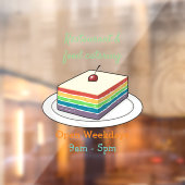 Autocollant Pour Fenêtre Illustration de gâteau arc-en-ciel (Feuille 2)