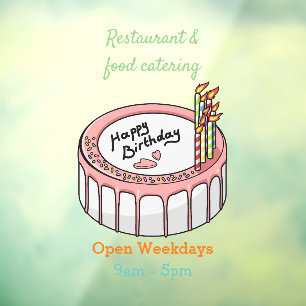Autocollant Pour Fenêtre Illustration de gâteau d'anniversaire