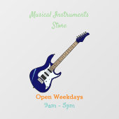 Autocollant Pour Fenêtre Illustration de guitare électrique (Feuille)