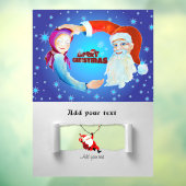 Autocollant Pour Fenêtre Illustration de la fille de bébé du Père Noël (Feuille 3)