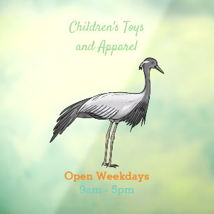 Autocollant Pour Fenêtre Illustration de la grue Demoiselle