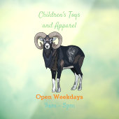 Autocollant Pour Fenêtre Illustration de mouflon, mouton (Feuille 3)