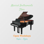 Autocollant Pour Fenêtre Illustration de piano (Feuille)