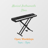Autocollant Pour Fenêtre Illustration de piano clavier (Feuille)